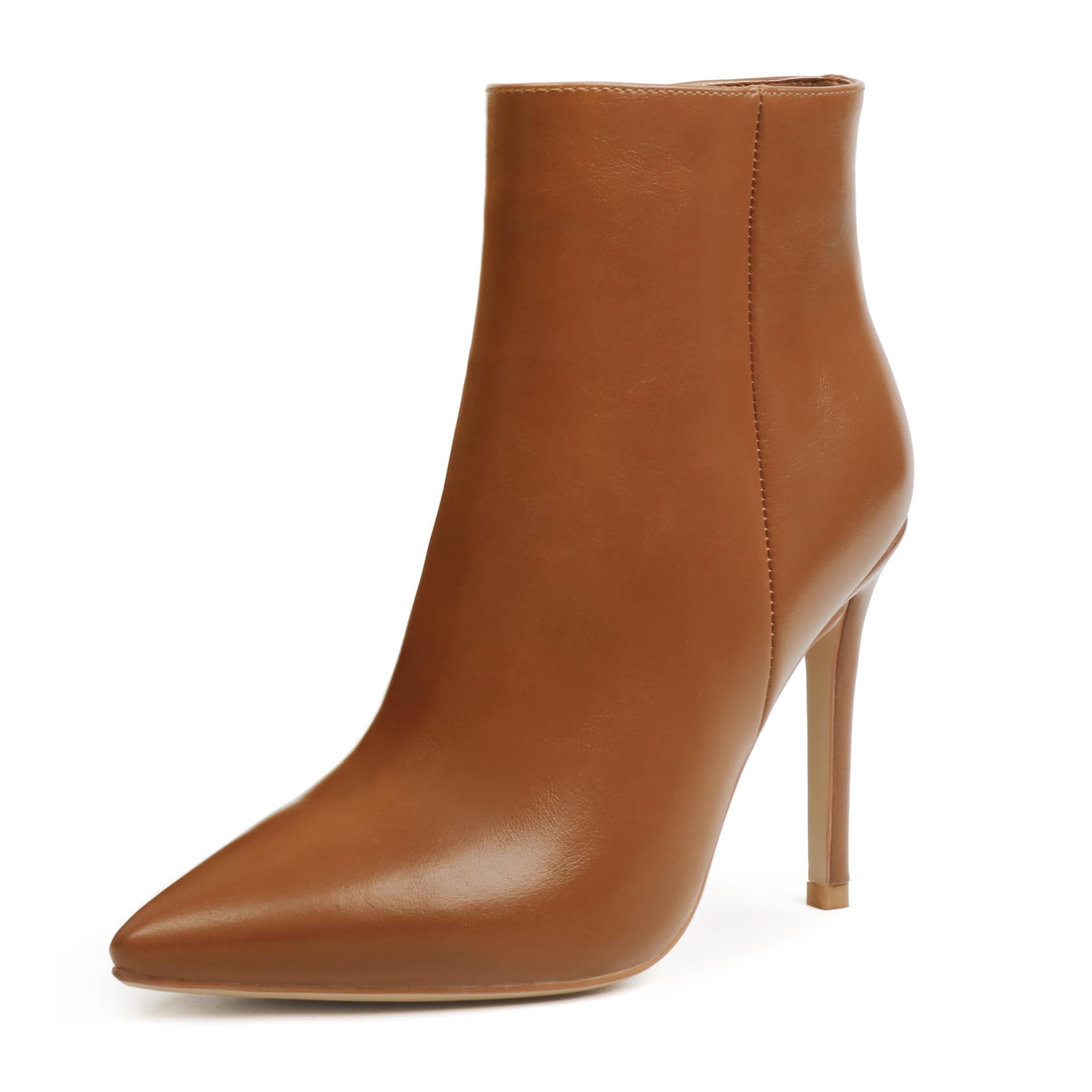 HECATER Ankle Boots for Women Stiletto High Heel Pointed Toe Boots with Zipper