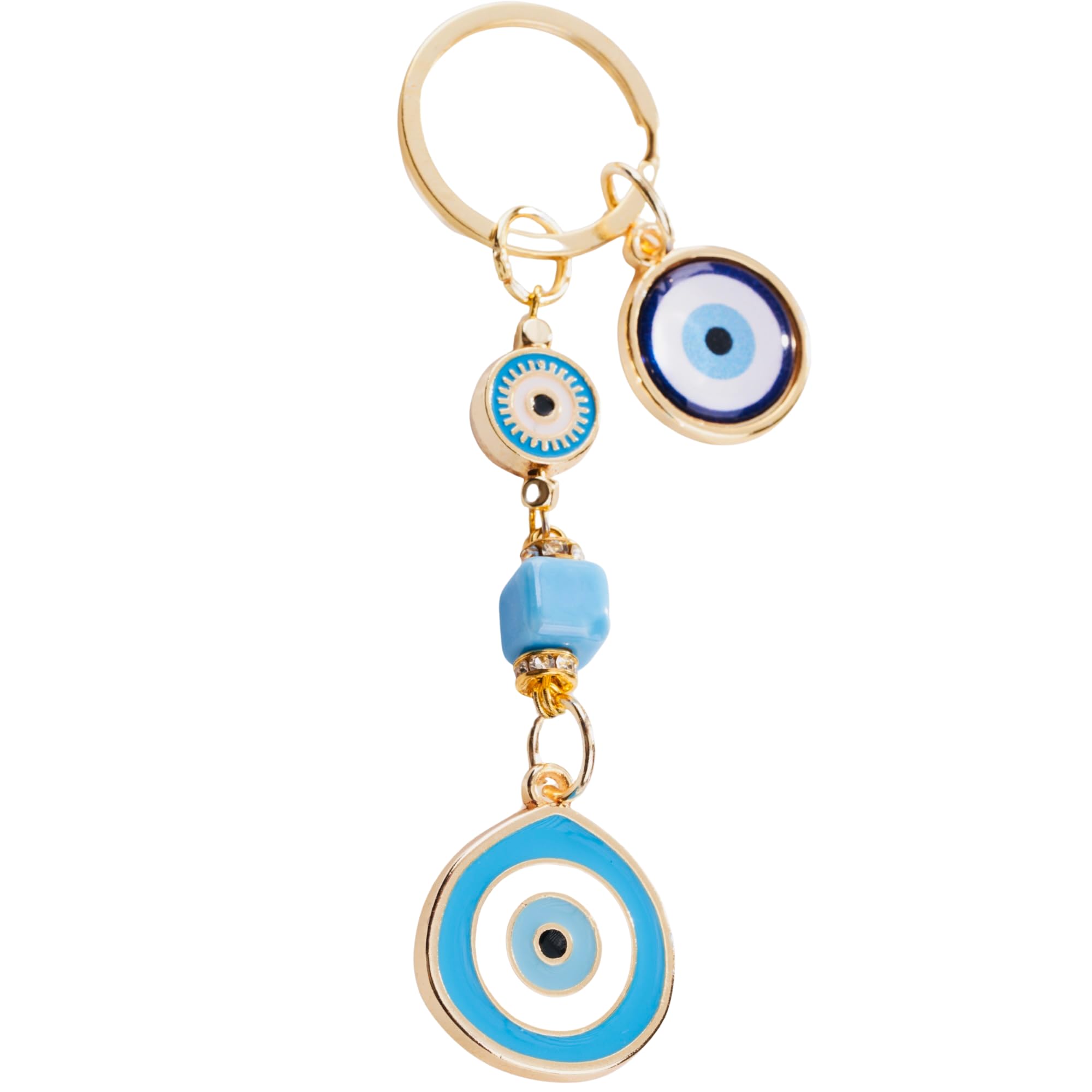 BCS Evil Eye Keychain Bag Charm - Good Luck & Protection Amulet - Car Keyring Purse Acces…