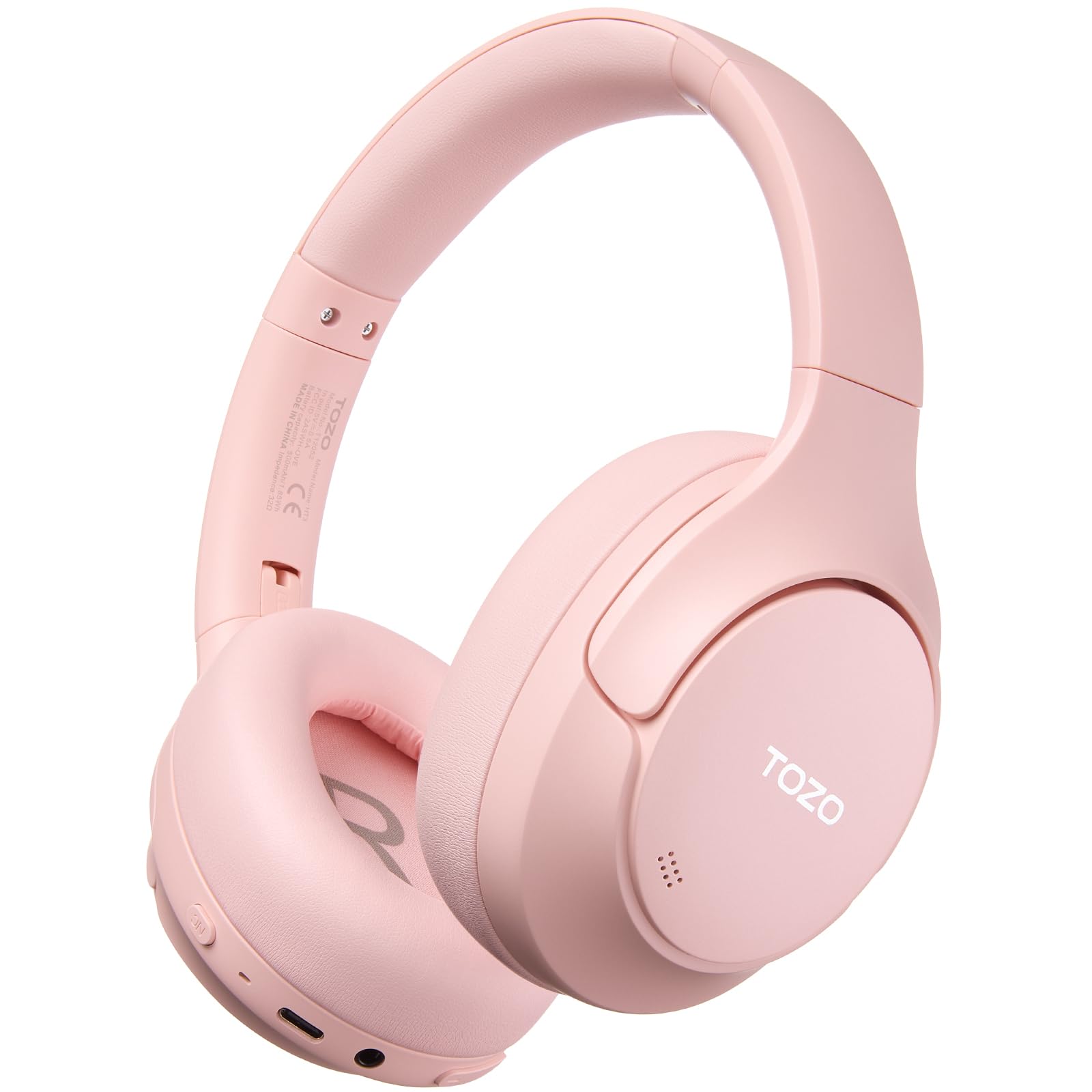 TOZO HT3 Hybrid Noise Cancelling Headphones, 90H Playtime Wireless Over Ear Bluetooth Headset, Spatial Audio AI Chat with 5 Mics, Supports Dual