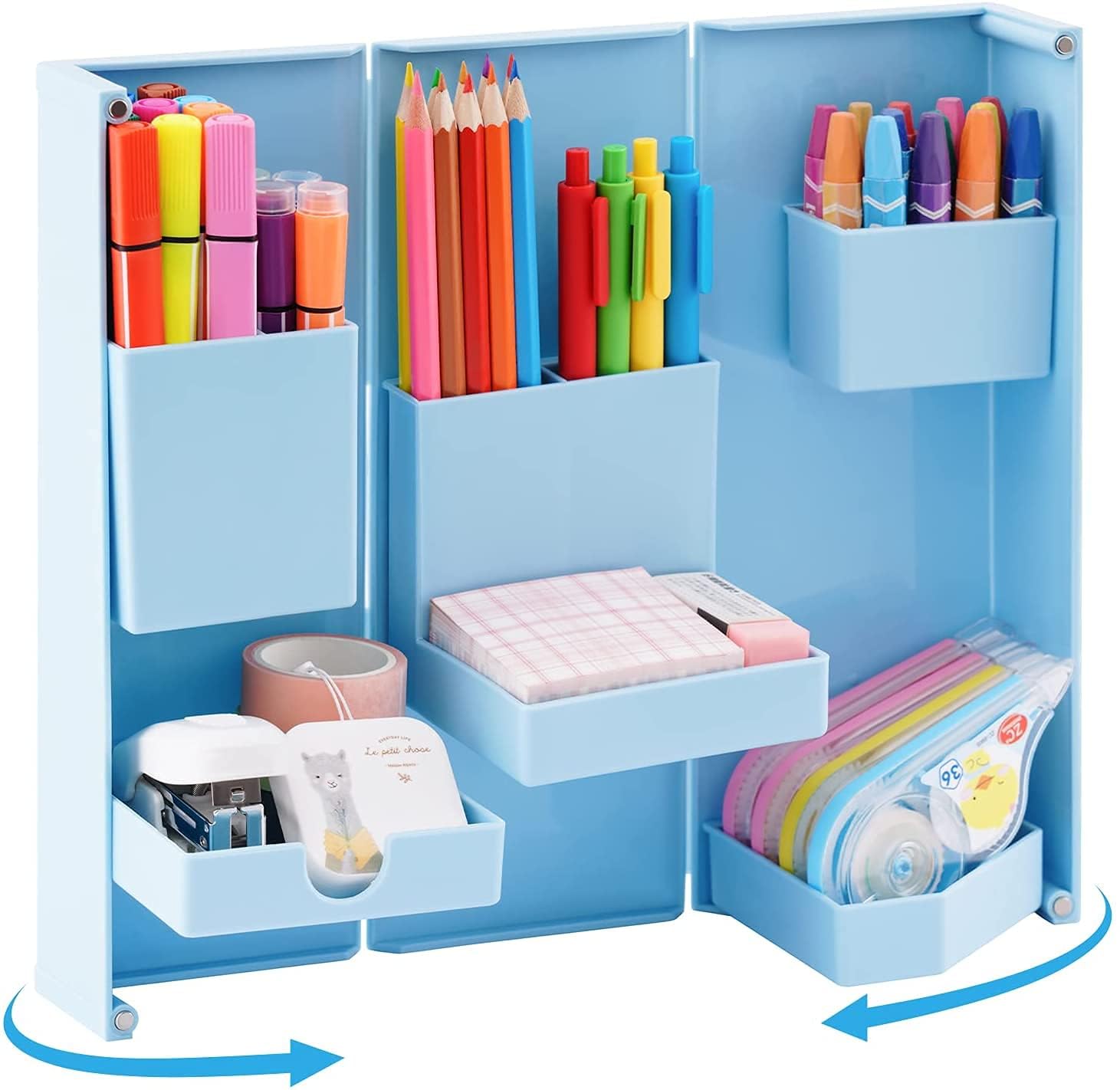 Kshavi Multifunctional Pen Holder Pen Pencil Holder for Desk, Cute Stationery Home Office School Desktop for Kids, Office and Home, Made of Plastic.