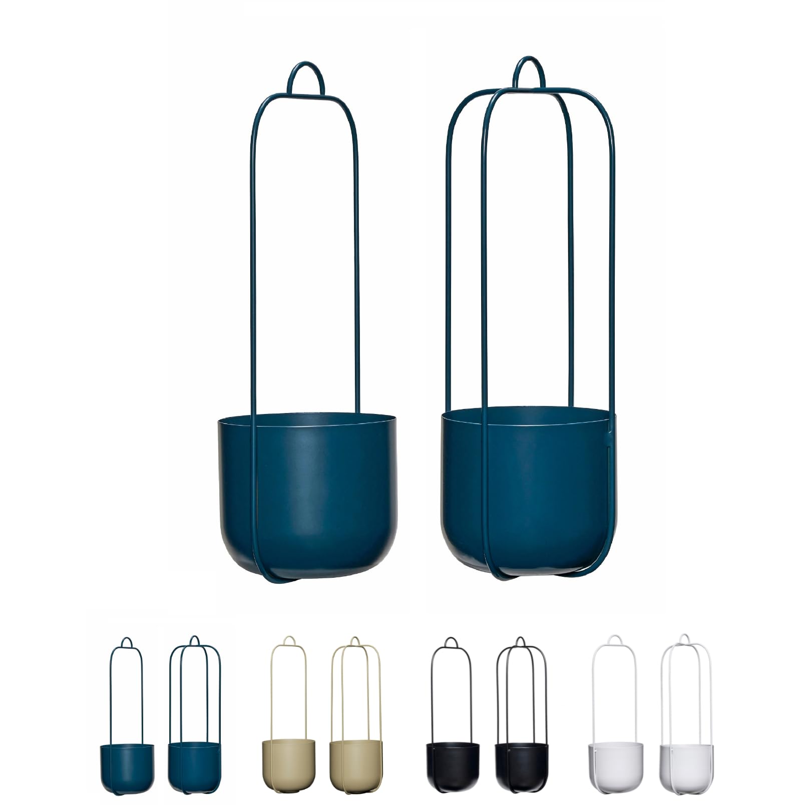 Dezain® Home - Hängetopf Joanna 2er Set – Metall-Blumenampel Petrol