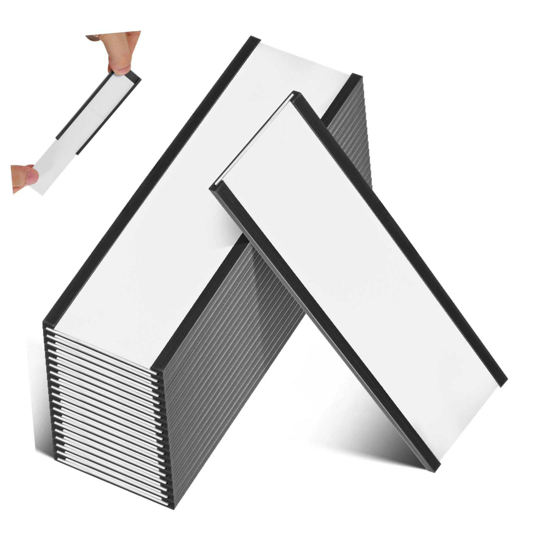 Zerodeko 50 Pezzi Clip Etichette Magnetiche per Scaffali Design Magnetico e Struttura a Inserto per Carta, Visibilità Chiara per Gestione Magazzino e Ripostigli