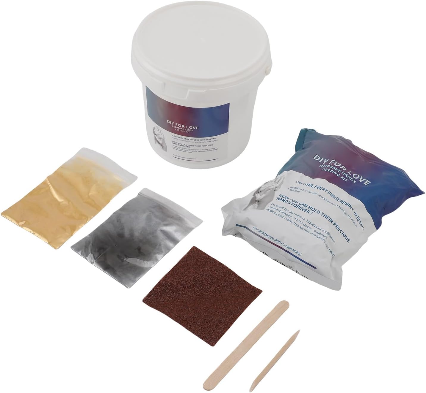 Dioche Professional Hand Casting Kit for 3D Hand Complete Set with Model Powder & Cloning Compound Create Personalized Keepsakes for Couples, Families, and Friends DIY Craft image 3