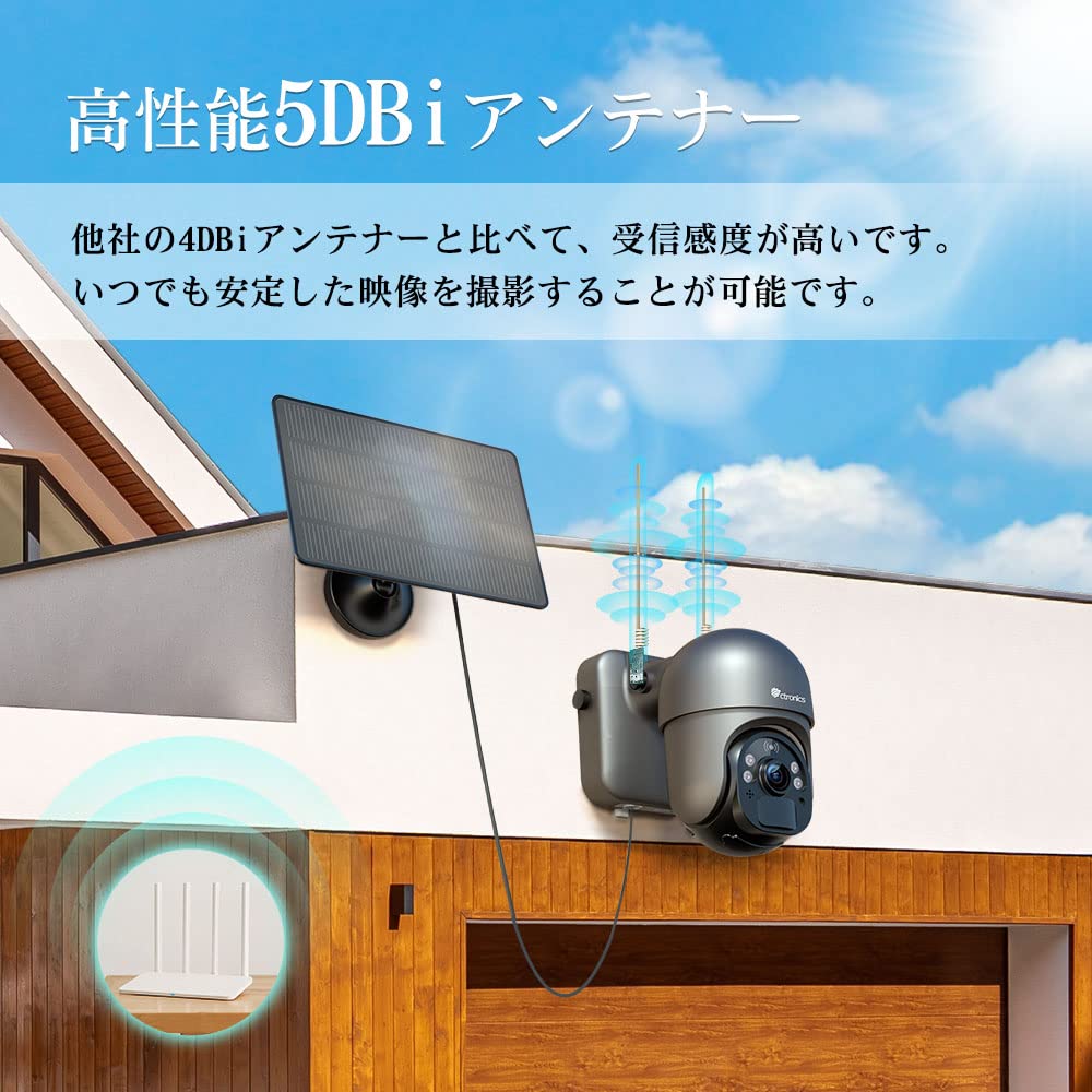 Amazon.co.jp: Ctronics 防犯カメラ 屋外 2K 3MP ソーラー ナイト 