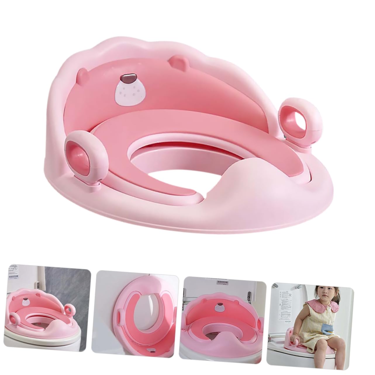 Sedile da Toilette per Ragazzo Ragazza a Forma di Leone Rosa