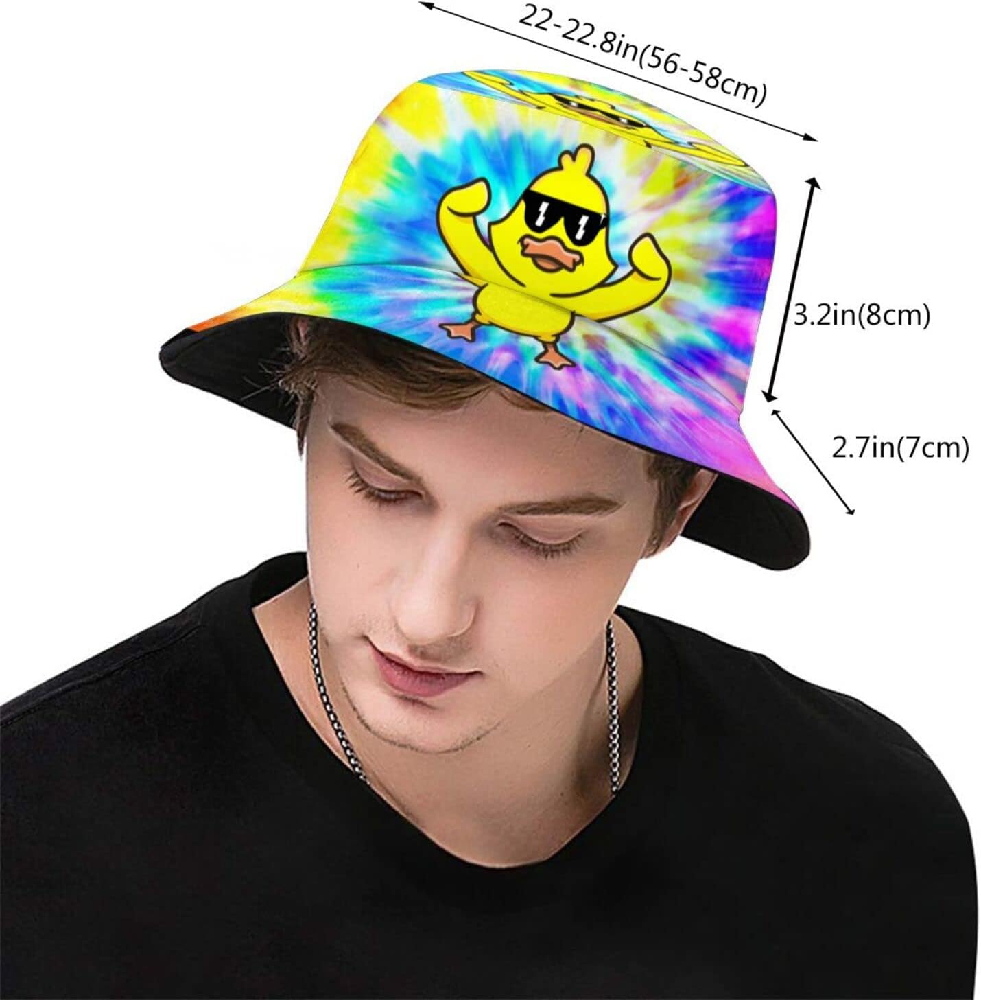 Funny Duck Bucket Hat Fisherman Hat Beach Travel Sun Hat Outdoor Cap for Unisex Men Women - Image 4