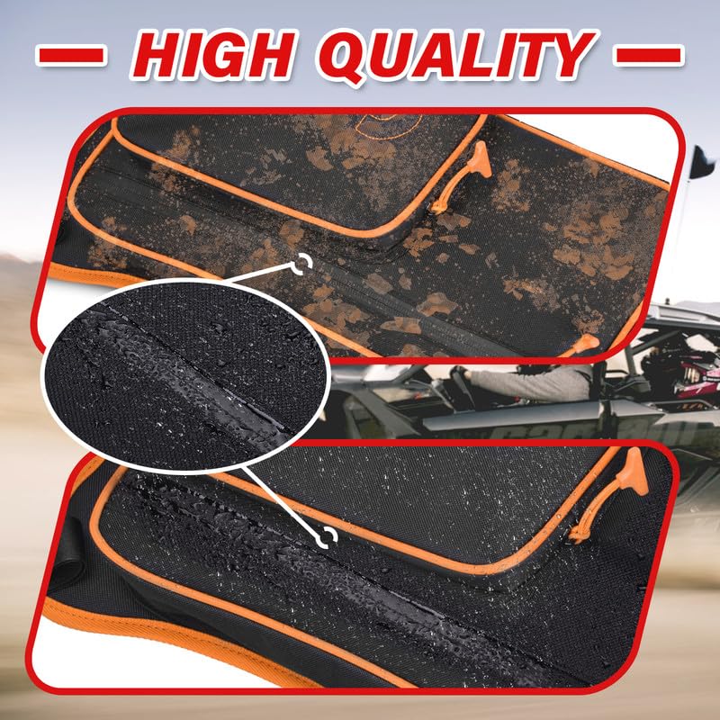 Bolsas de almacenamiento traseras para UTV, compatibles con Can-Am Maverick X3 2017-2026 (todos los modelos), organizadores para puertas del conductor y pasajero, paquete de 2 - Naranja miniatura 5