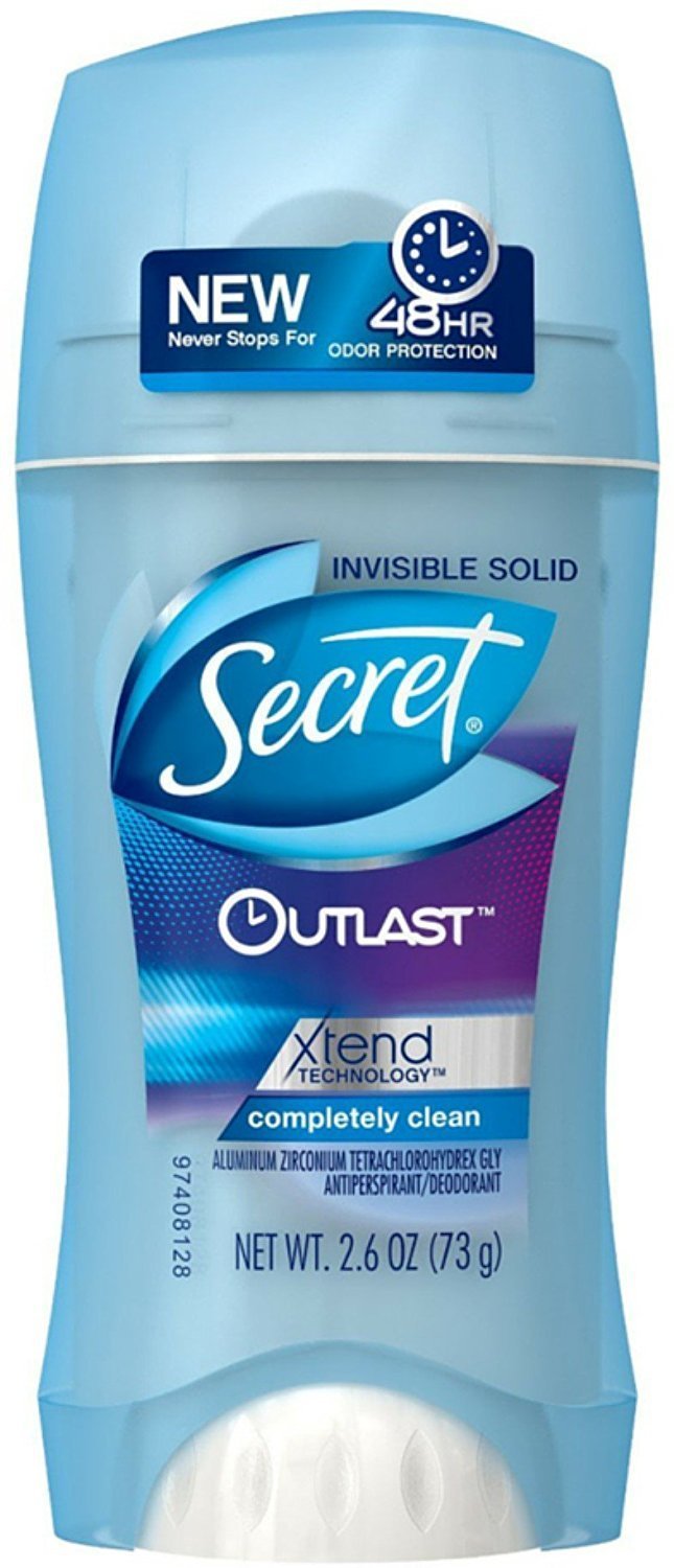 Secret Outlast Xtend Antiperspirant & Deodorant Invisible Solid, Completely Clean 2.6 oz (Pack of 10)