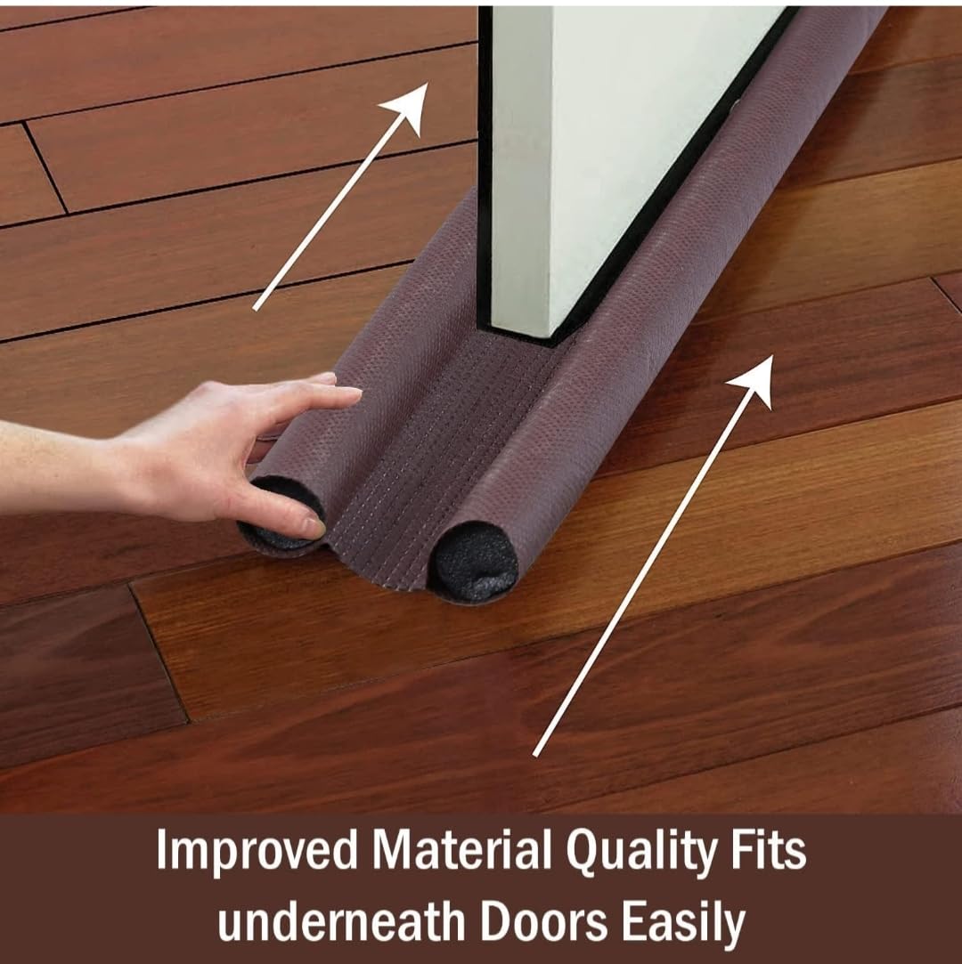 PVC Door Guard (39 Inches, Pack of 2) Gap Filler for Door Bottom Seal Strip - Sound-Proof, Reduce Noise, Energy Saving Door Stopper for Reduce Door Dust, Door Guard for Home(Brown) 2