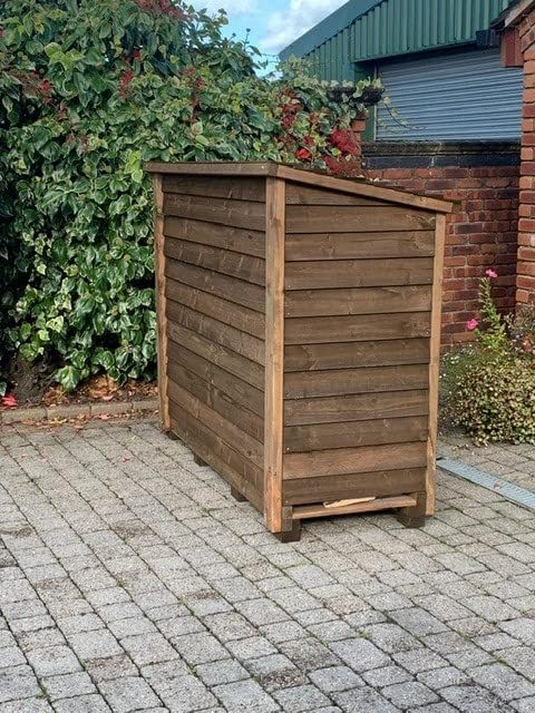 STAFFORDSHIRE GARDEN FURNITURE | HEAVY DUTY WOODEN LOG STORE | FIREWOOD STORAGE, Brown