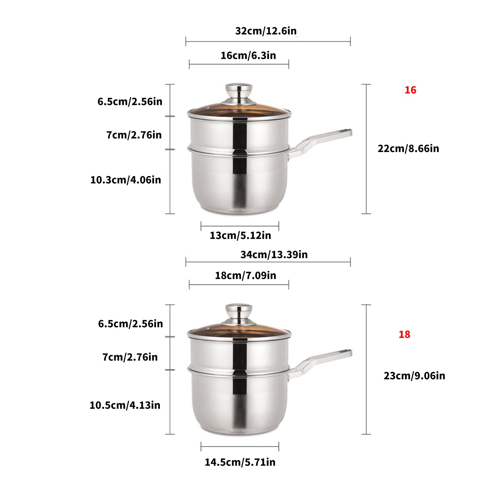 Juego de vaporera de acero inoxidable con tapa transparente, ollas de vapor aptas para horno, utensilios de cocina para hornear verduras al vapor utensilios de cocina