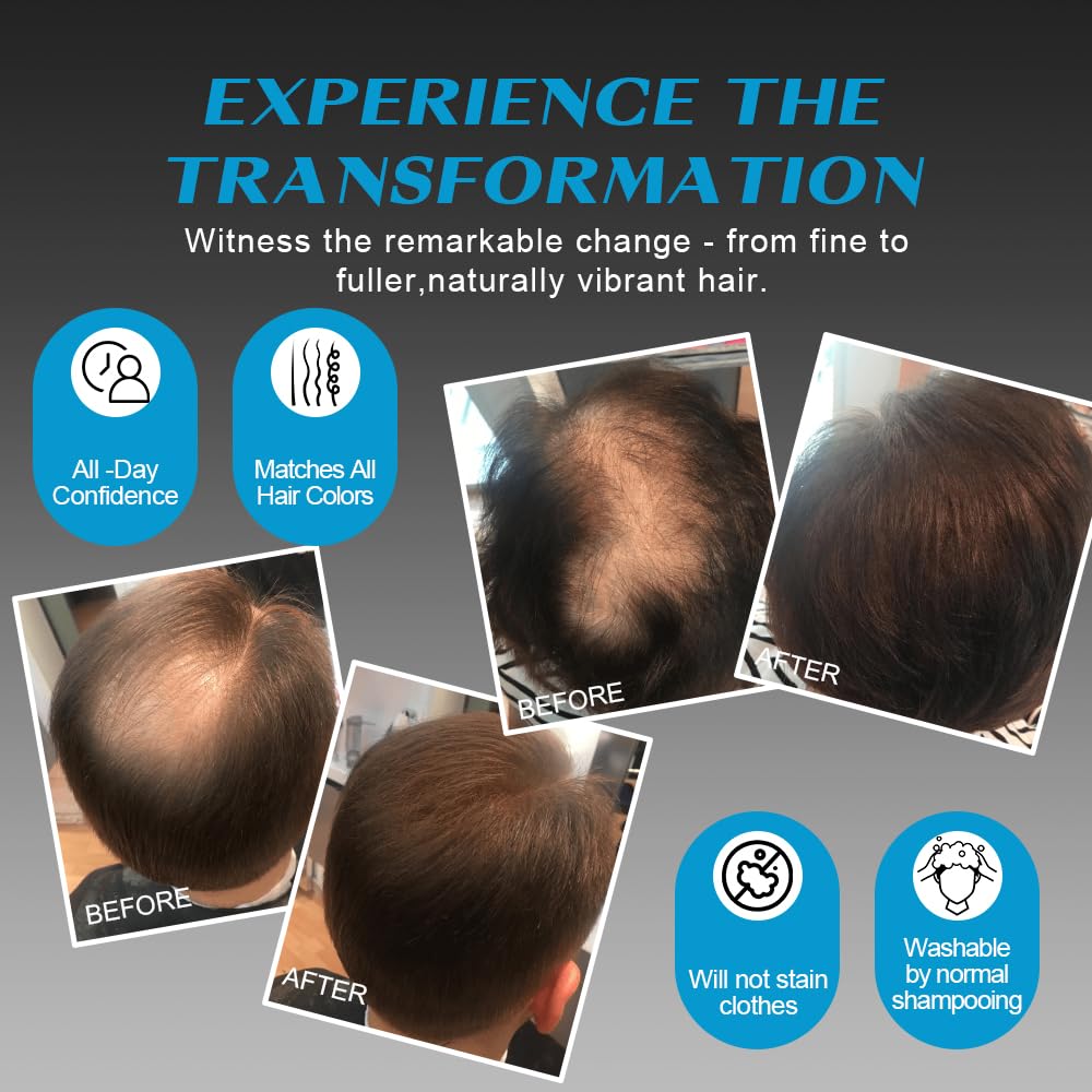 Hair Fibres GREY for Thinning Hair Natural Keratin Hair Fibres for men & Women for Instant Result Concealer for Thicker Fuller Hair - Image 4