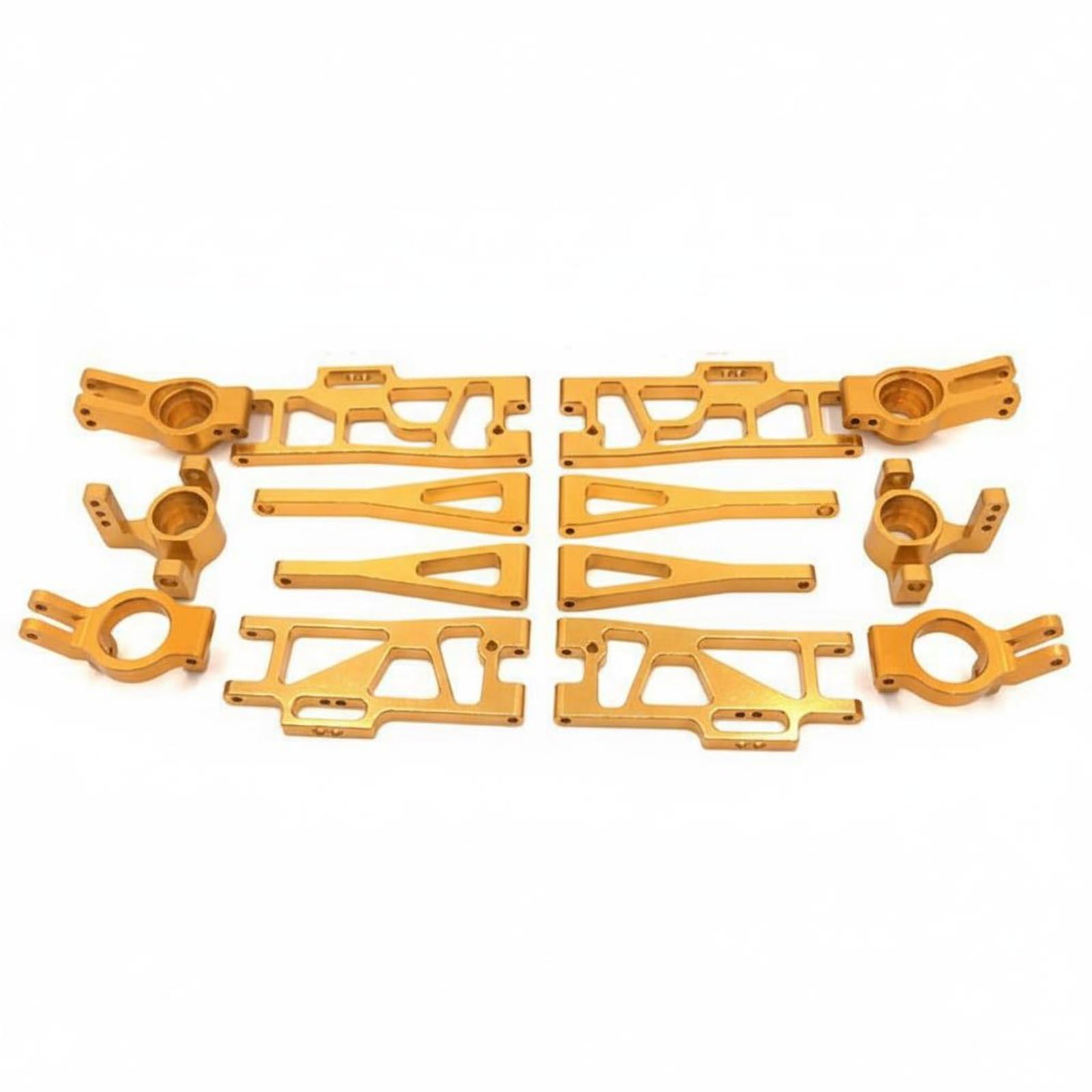 Piezas para Coche RC Kit de Suspensión Brazo de Control Soportes Dirección Copas Rueda Metal Compatibles Wltoys Instalación Sencilla Adecuadas para, Oro