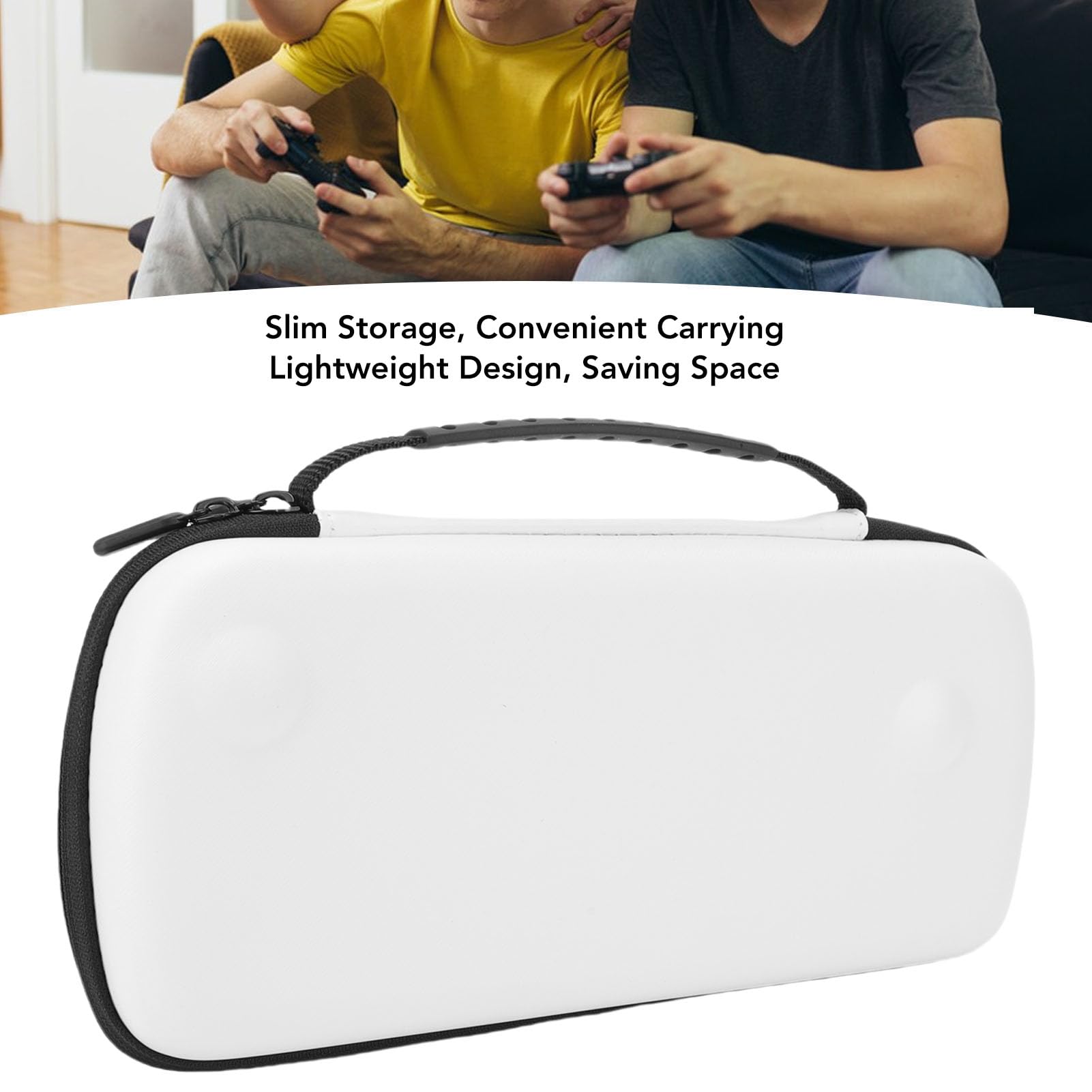 Wakects Custodia Rigida ROG Ally X 7, Pelle PU, Custodia da Viaggio EVA Antiurto per Console di Gioco Portatile (WHITE)