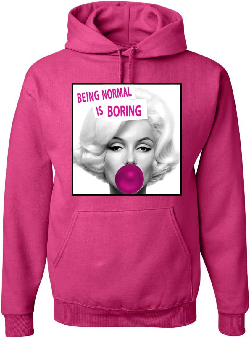 Wild Bobby Marilyn Being Normal is Boring Famous People Unisex Graphic Hoodie Sweatshirt