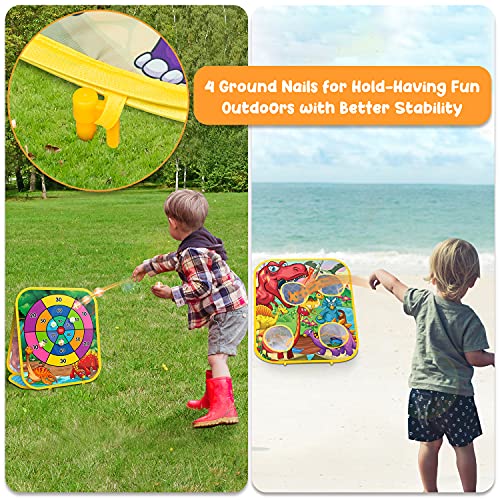 Hellojoy Bean Bag Toss Game Kids Outdoor Toys,Double-Sided Foldable Cornhole Board Backyard Beach Yard Outdoor Toys For Toddler, Outside Lawn Party Activities Toy Gift For Boys Girls Age 3 4 5 6 7 8 #TOP3