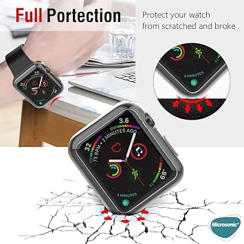 Microsonic Apple Watch Series 11 46mm için Kılıf 360 Full Round Soft Silicone Şeffaf [Watch Series 11 46mm ile Uyumlu Kılıf - Şeffaf]