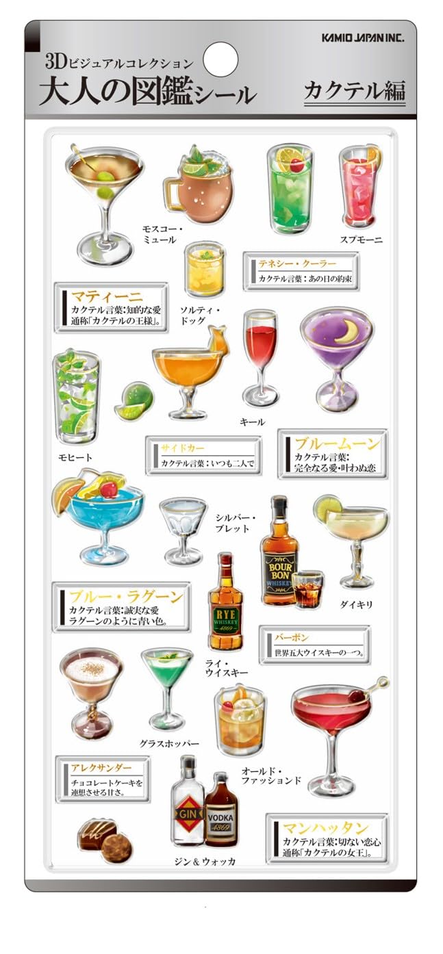 ぴ。ぴぴ꒰ঌ(•ө•)໒꒱　大人の図鑑シール Amazon | 3D大人の図鑑シール kmo_228126_228131 ステッカー Seal