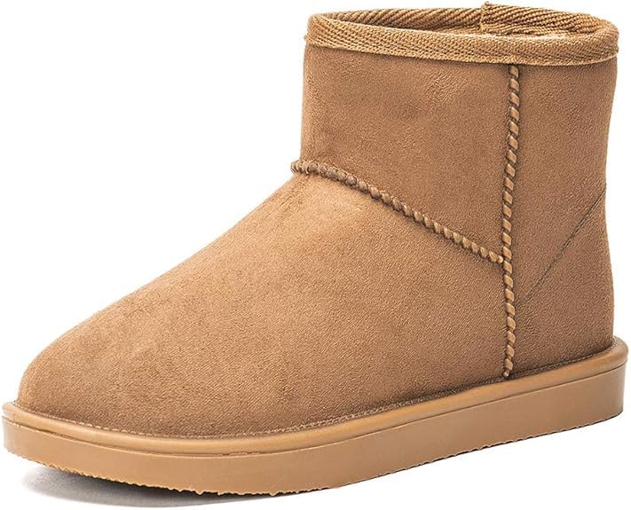 DKSUKO Womens Classic Waterproof Ankle Snow Boots Winter Boots 8 5 B M US Chestnut Short