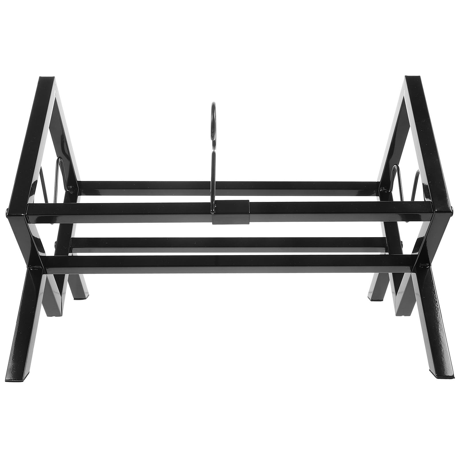 USHOBE Porta Dischi Vinili in Metallo Nero Grande Capacità, Supporto da Scrivania per Ufficio e Negozio, Espositore per Vinili e CD Pratico e Resistente