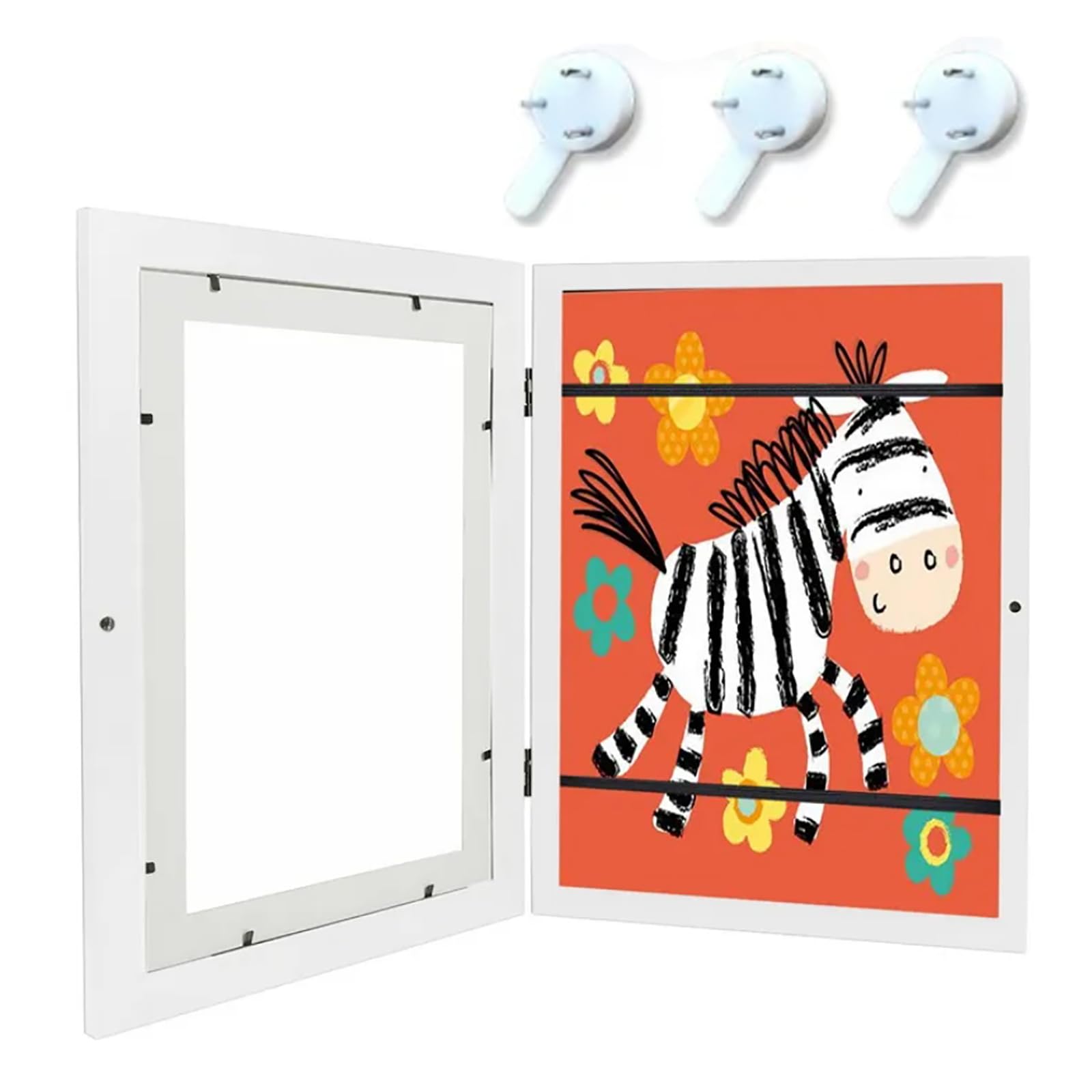 Marco Para Dibujos Niños A3, Marco Para Dibujos Niños Apertura Frontal, Marco De Fotos De Arte Para Niños, Marco De Exhibición De Obras De Arte Para Dibujos De Niños(Size:2PCS,Color:White)