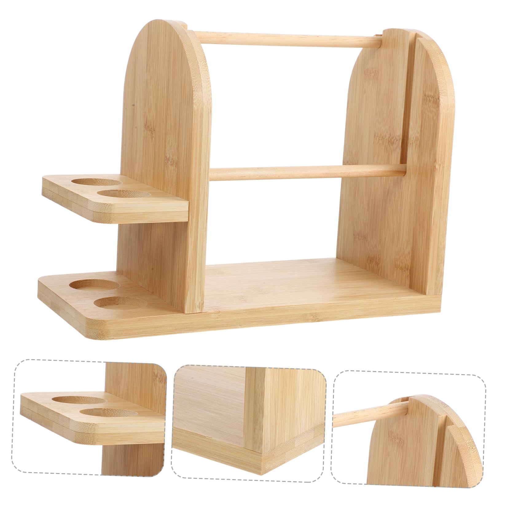 NUOBESTY Soporte Para Carretes De Bambú Dispensador De Ovillos Para Tejer Soporte Giratorio Para Hilo Organizador De Hilos Para Crochet Para Proyectos De Diy y Manualidades Casa