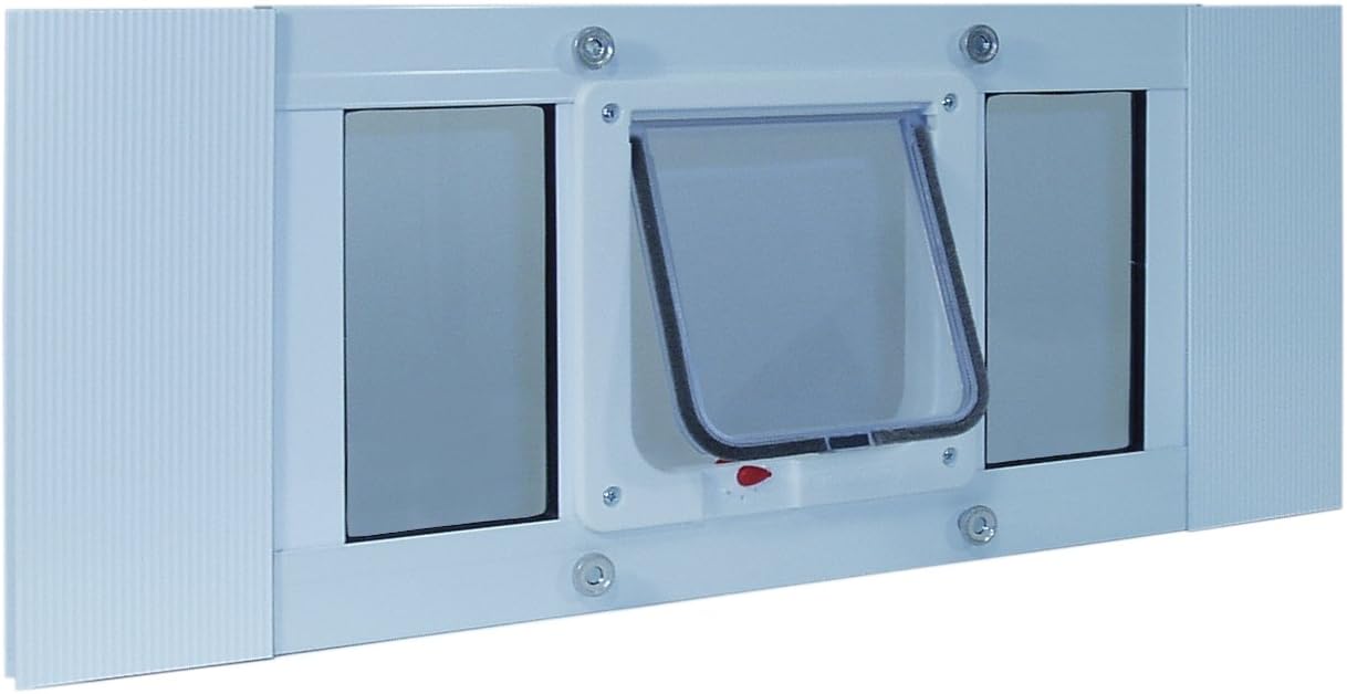 Ideal Pet Products Window Sash Pet Doors 40" - 45" Size 6.25" x 6.25" Cat Flap