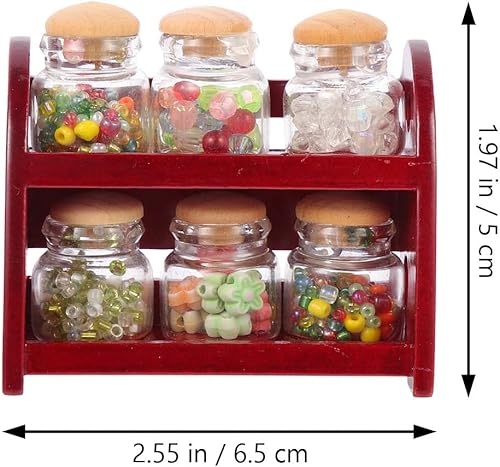 Miniatura 2 de LUOZZY Frasco de comida en miniatura para casa de muñecas Botella de vidrio 1:12 Mini tarro de caramelo Mini decoración de casa de muñecas en