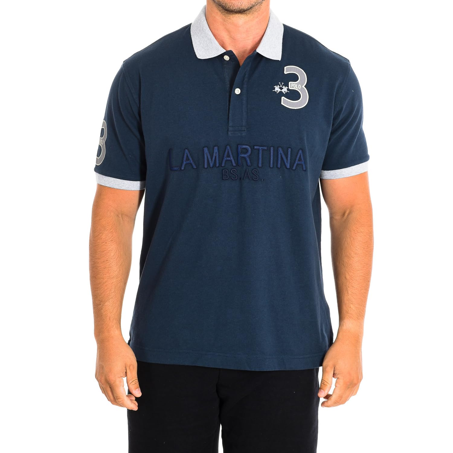 La Martina - Polo de Hombre de Manga Corta y Color Liso, Modelo Oversize, Belleza Americana, Man