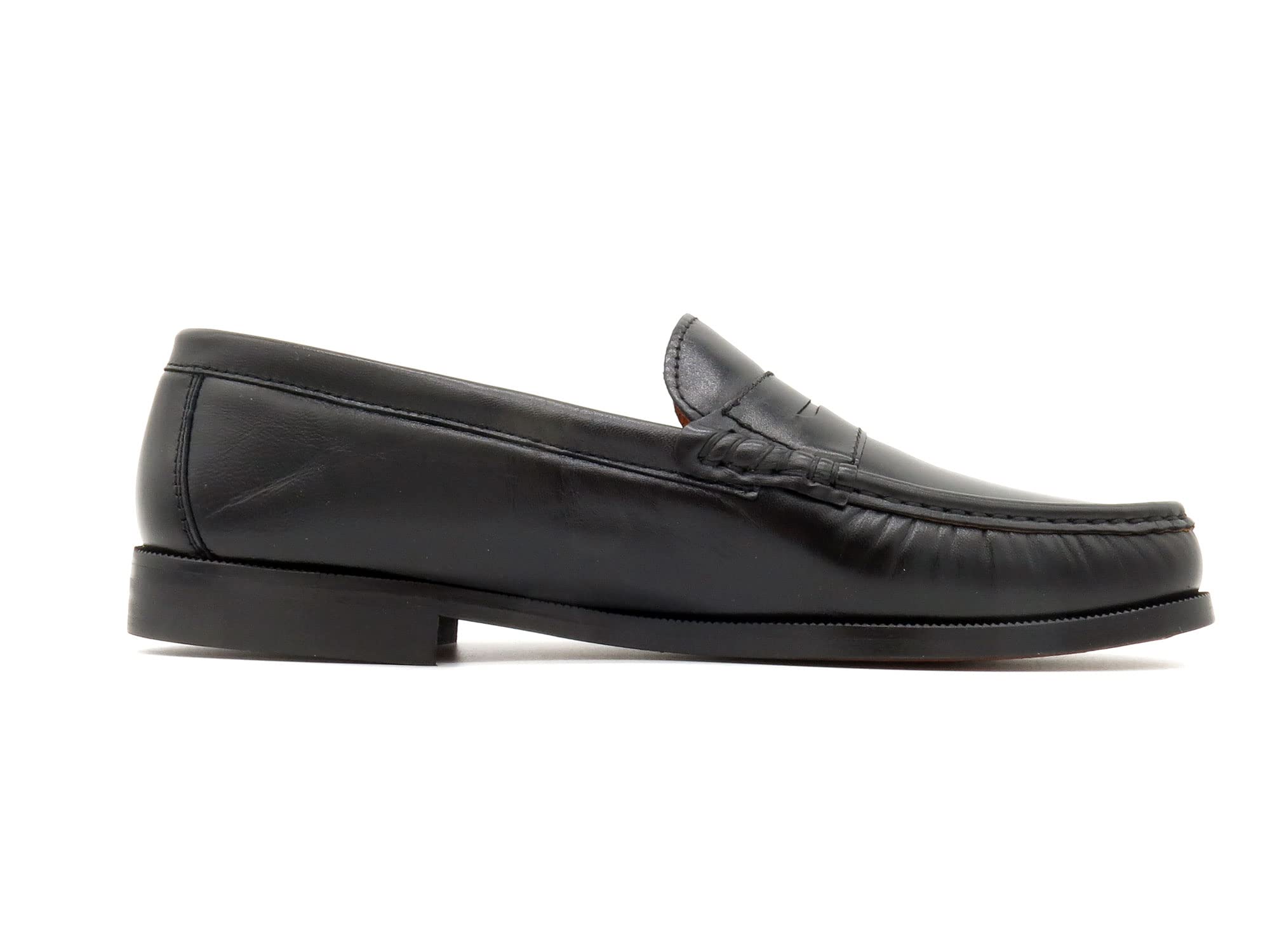 Mocasines Hombre Piel Nappa Zapatos Castellanos Suela de Cuero Welted Negro 39 Zapatos de Vestir Traje