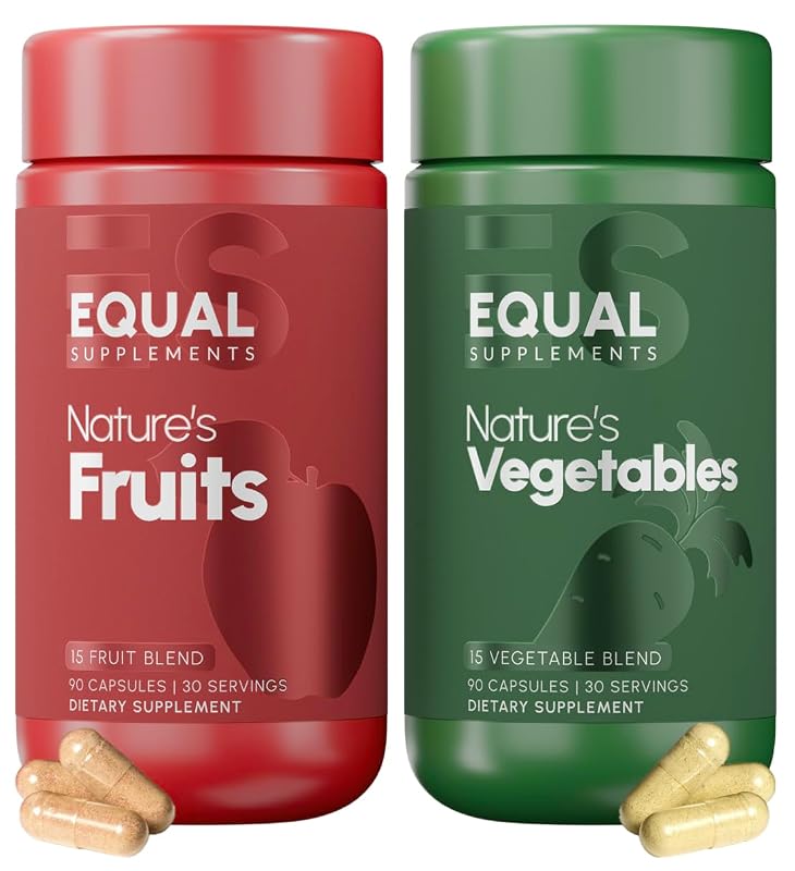 Equal Supplements Suplemento de Frutas e Vegetais com Pimenta-Caiena, 180 cápsulas