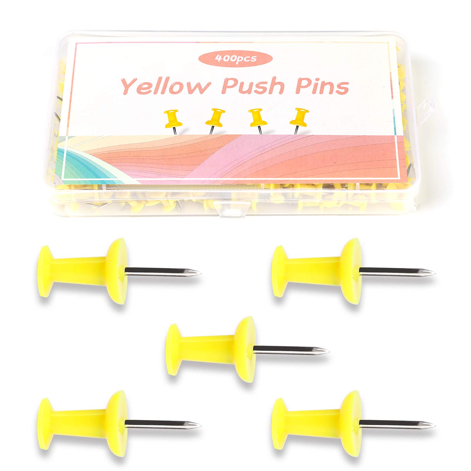 Buy JNENERY 400 Count Tacks Thumb, Yellow Push Pins, Big Head Push Pins