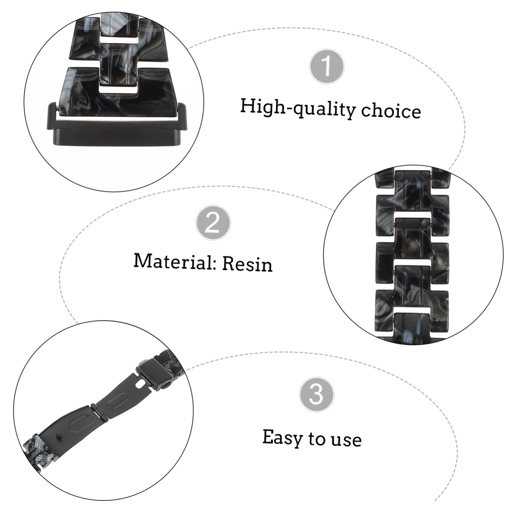 Housoutil Lot De 3 Bracelets De Rechange En Résine Compatibles Pour Montre Connectée Pour Hommes Et Femmes