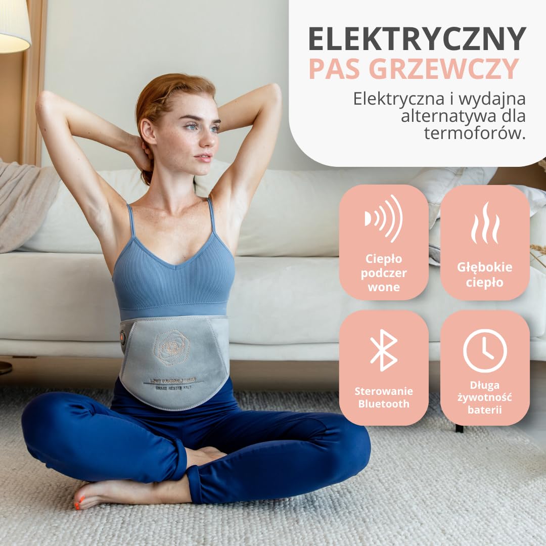 Vulpés BellyBelt 10 – wysokiej jakości pas grzewczy na brzuch i podbrzusze, głębokie ciepło na podczerwień, akumulator 10 000 mAh, sterowanie za pomocą aplikacji, opracowany w Niemczech
