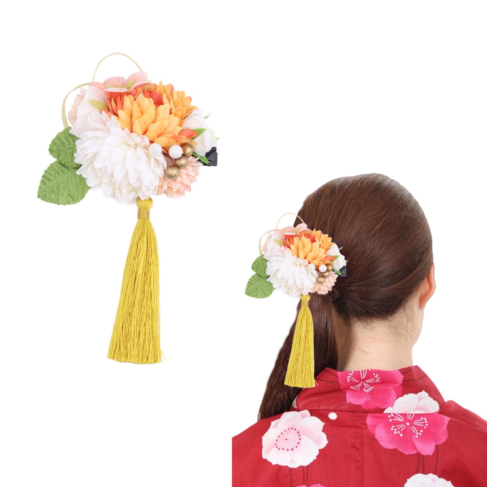Amazon.co.jp: 髪飾り 和装 和風 花 タッセル ヘアピン レディース 