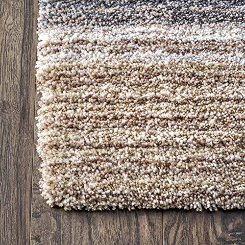 Image of Classie Ombre Pattern Rectangular Shag Area Rug,9X12 Feet,Denim,Multicolor