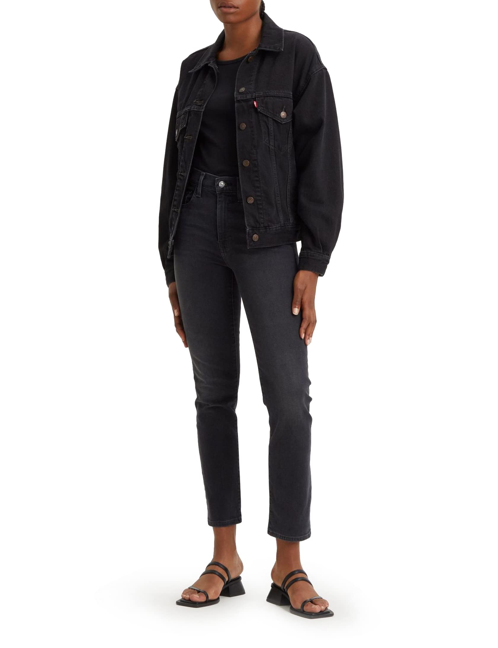 Levi's 724 High Rise Straight, Jeans Donna, Nero (Never Forget), 32W / 32L