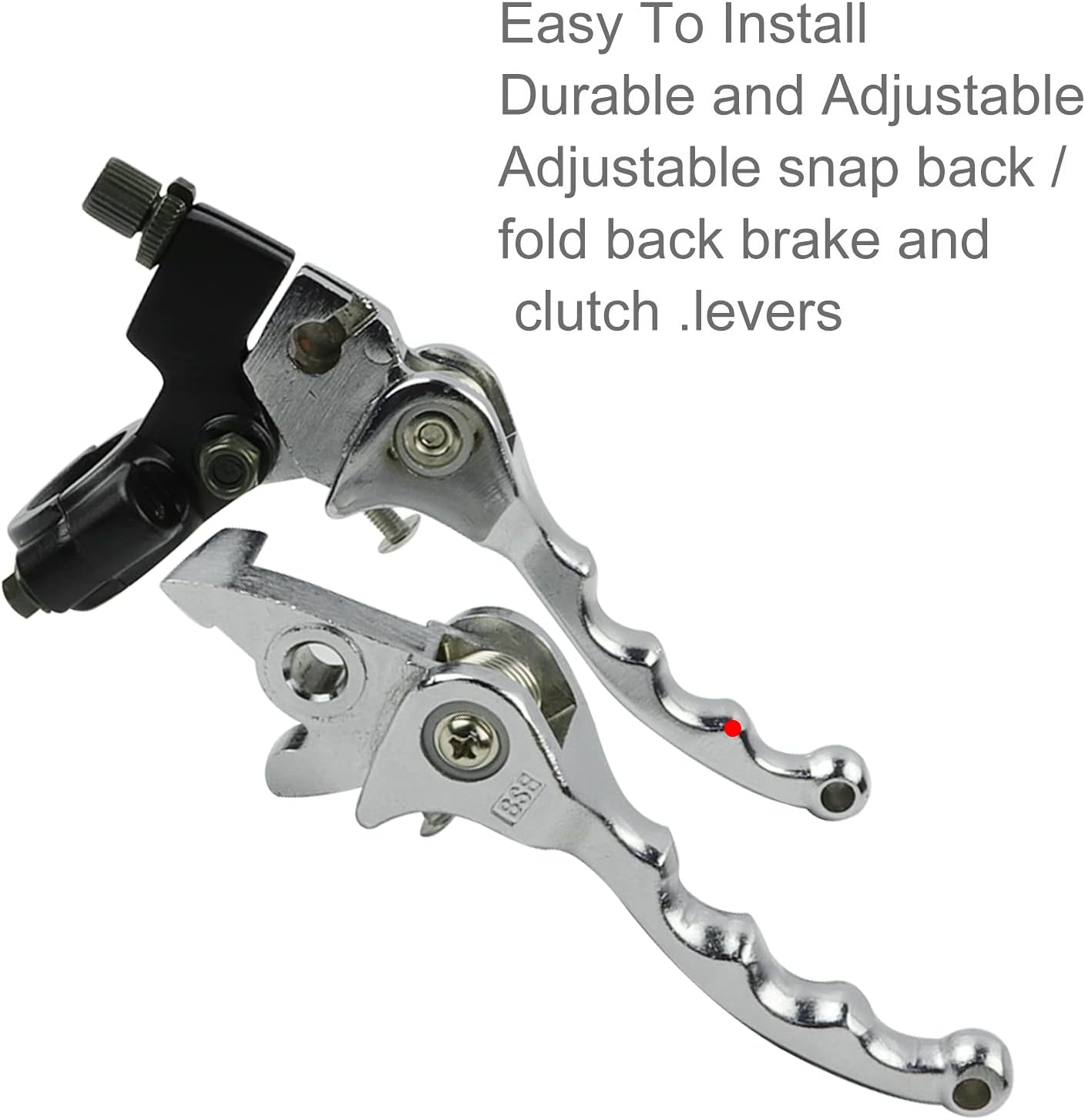 FLYPIG Folding Aluminum Clutch Brake Lever for 22mm 7/8 inch Handlebar Fit for 50cc 70cc 90cc 110cc 125cc 140cc TTR 125cc SSR Xmotos Apollo 125 Pit Dirt Bike（Chrome）