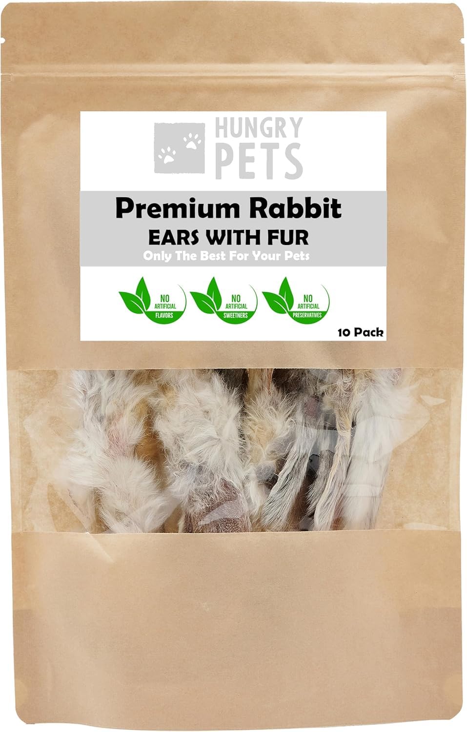 Premium Rabbit Ears, Dog Treat, 10 Pack