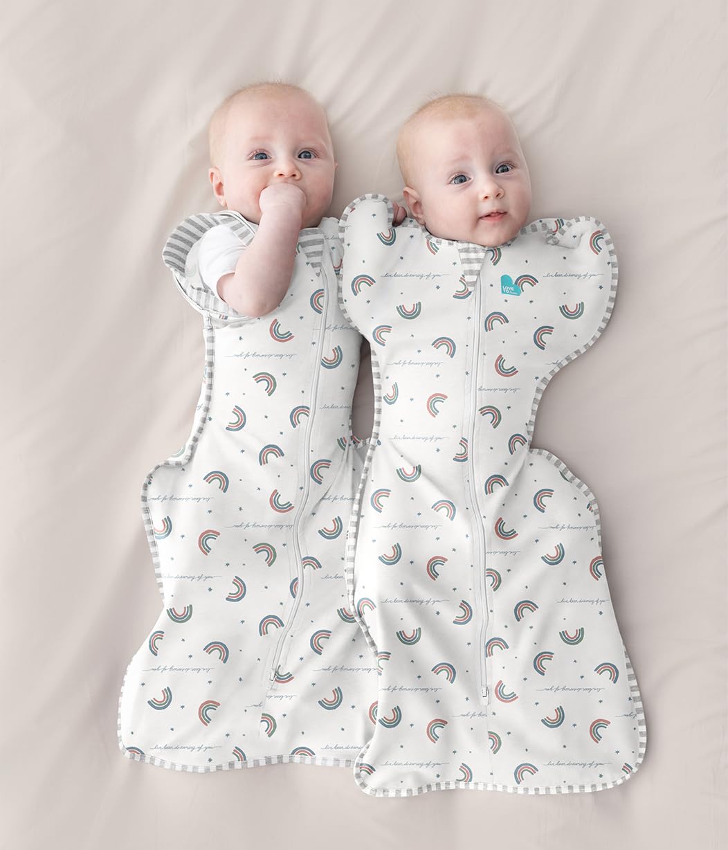 Love to Dream Swaddle Up Transition Swaddle, Patented Zip-Off Wings, Gently Help Baby Transition from Being Swaddled to Arms Free When Showing Signs of Rolling, 1.0 TOG, 19-24 lbs, Rainbow Dream - Image 2