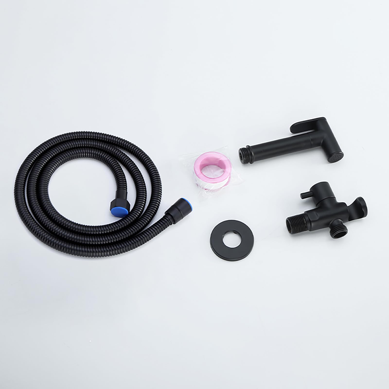 Negro Kit de Rociador de Mano para Inodoro, Agua Fría Rociador de Bidé de Mano en Pared Latón Pulverizador de Bidé de Mano con 1.5M Manguera y Soporte, para Higienico Personal, Duchas, Inodoro