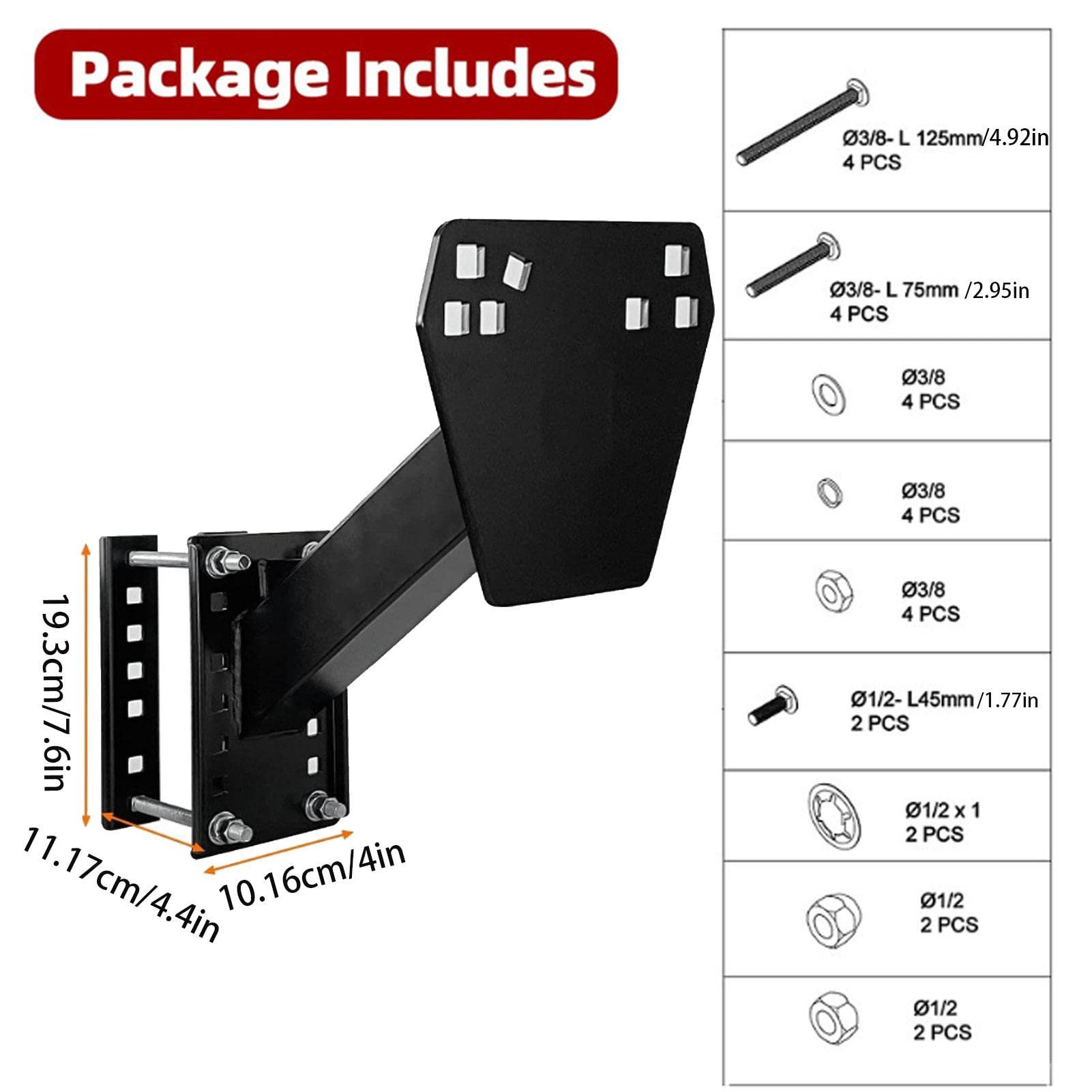 Reserveradhalterung für Anhänger, Reserveradträger für Anhänger, Anhänger-Ersatzrad-Zubehör für die meisten 4 & 5 & 6 & 8 Stollenräder auf 4" 4,5" 4,75" 5" 5,5" 6,0" 6,5" Lochmustern