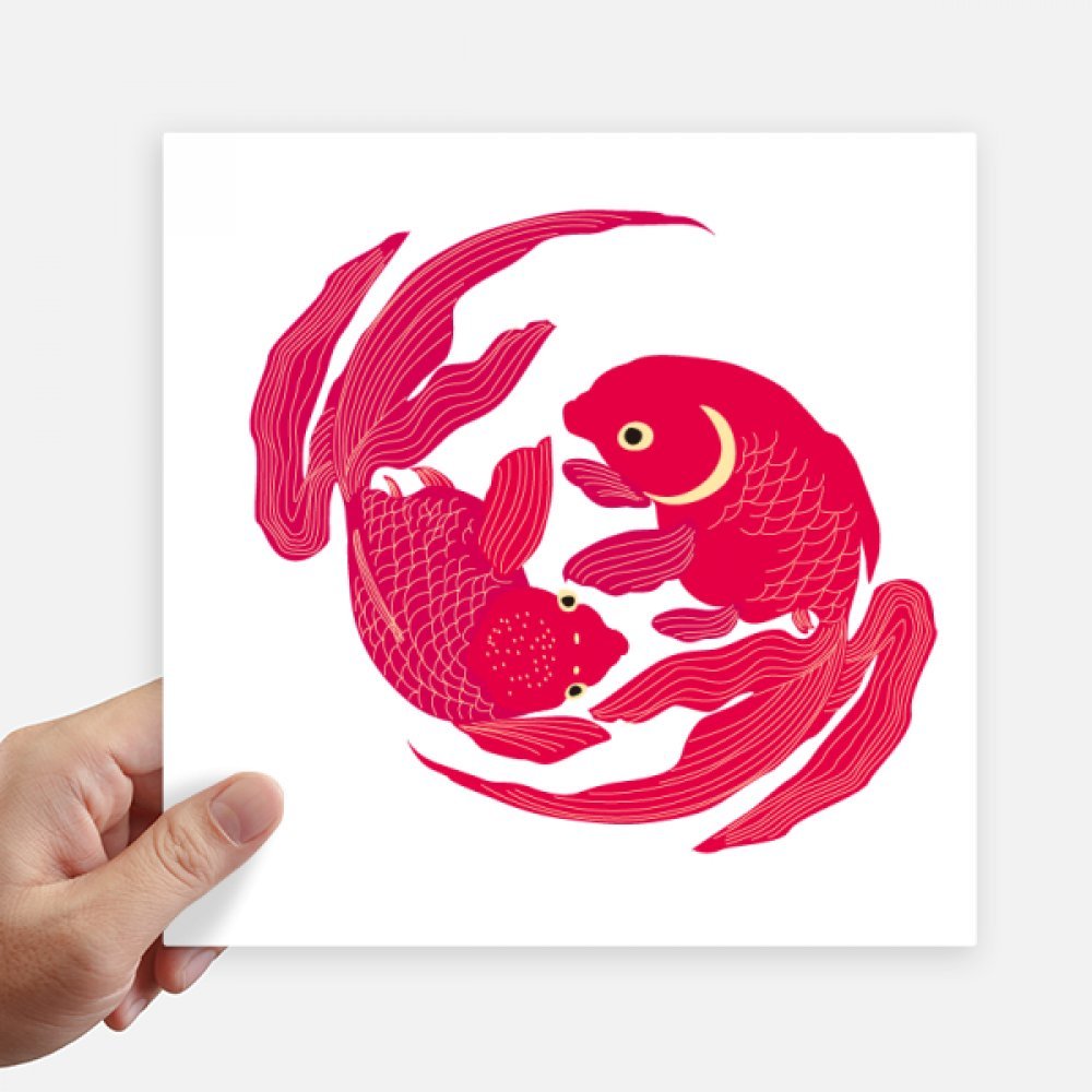 Stickers de cultura japonesa red fish para decorar tu maleta portátil y la pared de casa