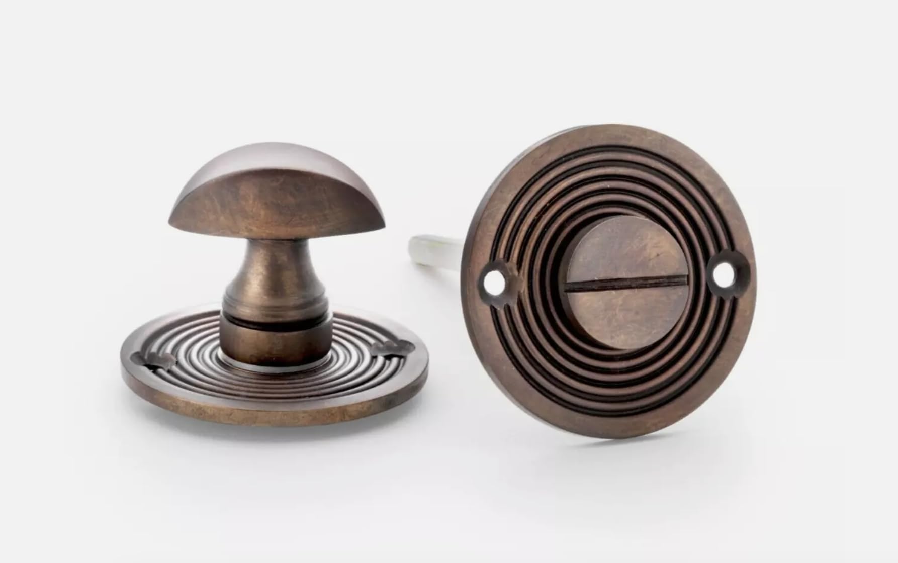 Matt Antique Solid Brass Beehive Bathroom Thumb Turn Release Door Internal AB Hardware