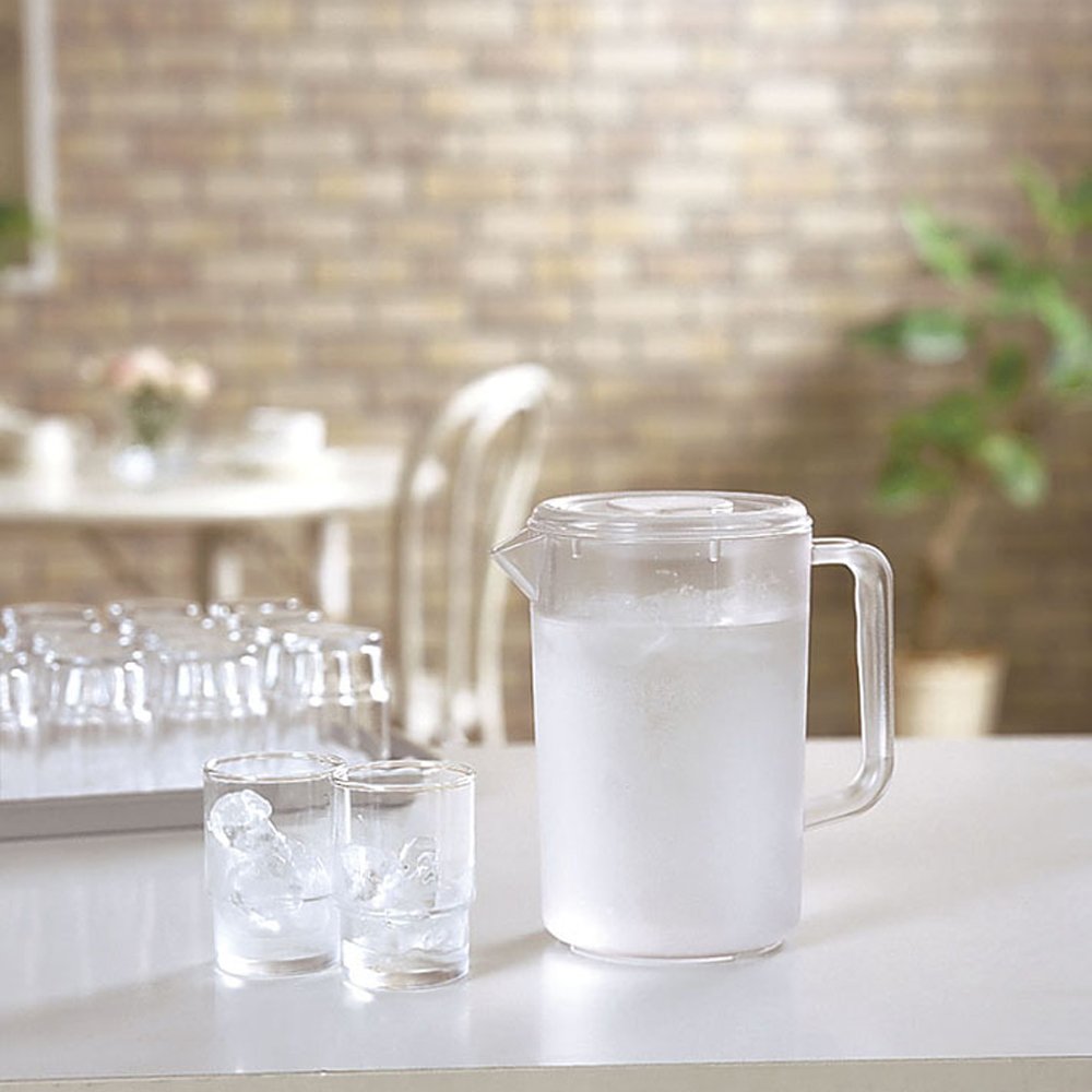 Shinki Synthetic Dragonfly Cold Water Bottle, Commercial Use, Stackable, 0.6 gal (2.2 L), Clear, Aqua Pitcher, Professional, Water Pitcher, Width 5.3 x Depth 7.9 x Height 8.5 inches (13.5 x 20 x 21.5 cm), Made in Japan