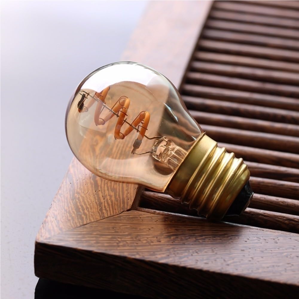 fengyan Casa bombillas, Paquete de 20, bombilla LED de filamento suave flexible AC220V E27 3W G45 amarillo cálido 2200K Edison lámpara decorativa fuente de luz Familiar Lámpara