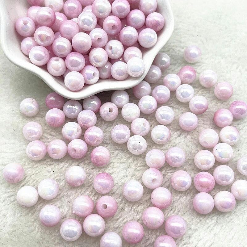 300 Acrylperlen 10 Mm – Mit 1,8 Mm Loch, 8 Farben, Für Schmuckherstellung & Basteln