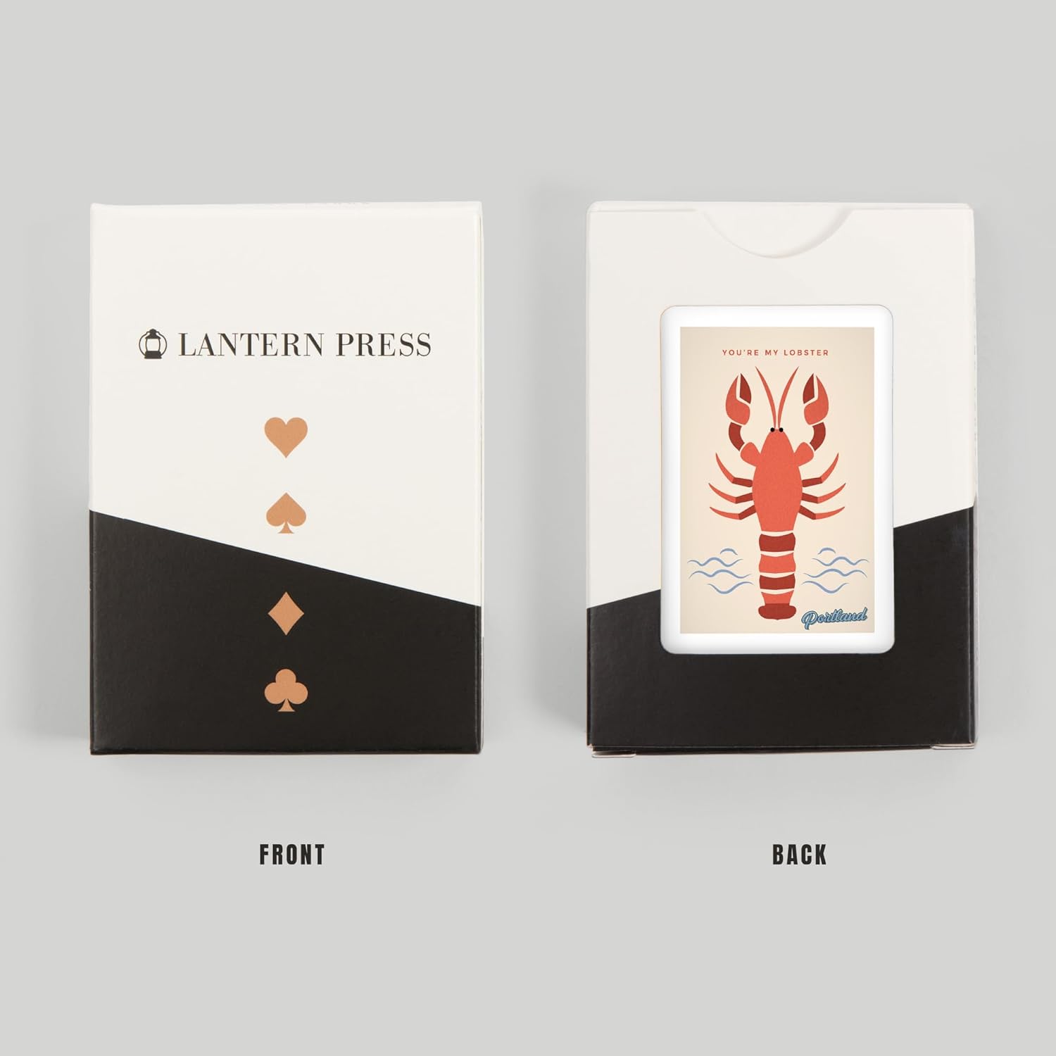Lantern Press Portland, Maine, You're My Lobster, Color Block, 52 Playing Cards for Adults, Poker Size Card Deck