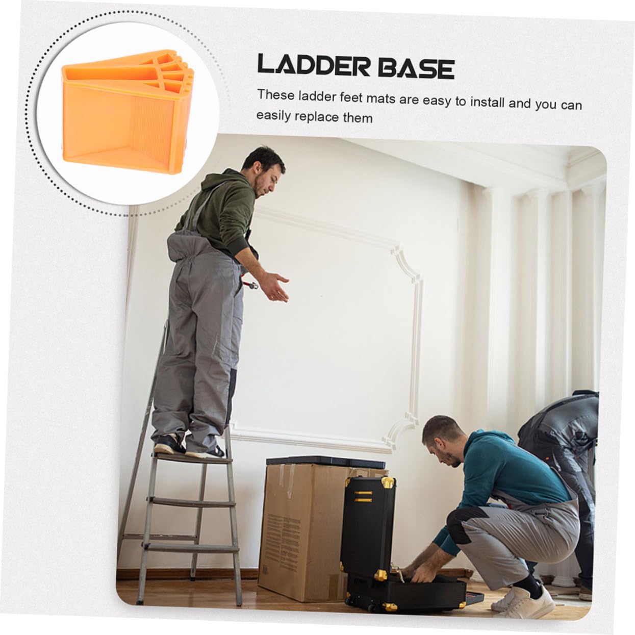 Balacoo 8Pcs Non Slip Rubber Ladder Caps Durable Replacement Feet for Ladder Safety Easy Tool Installation Fits for Enhanced Stability and Grip Rough