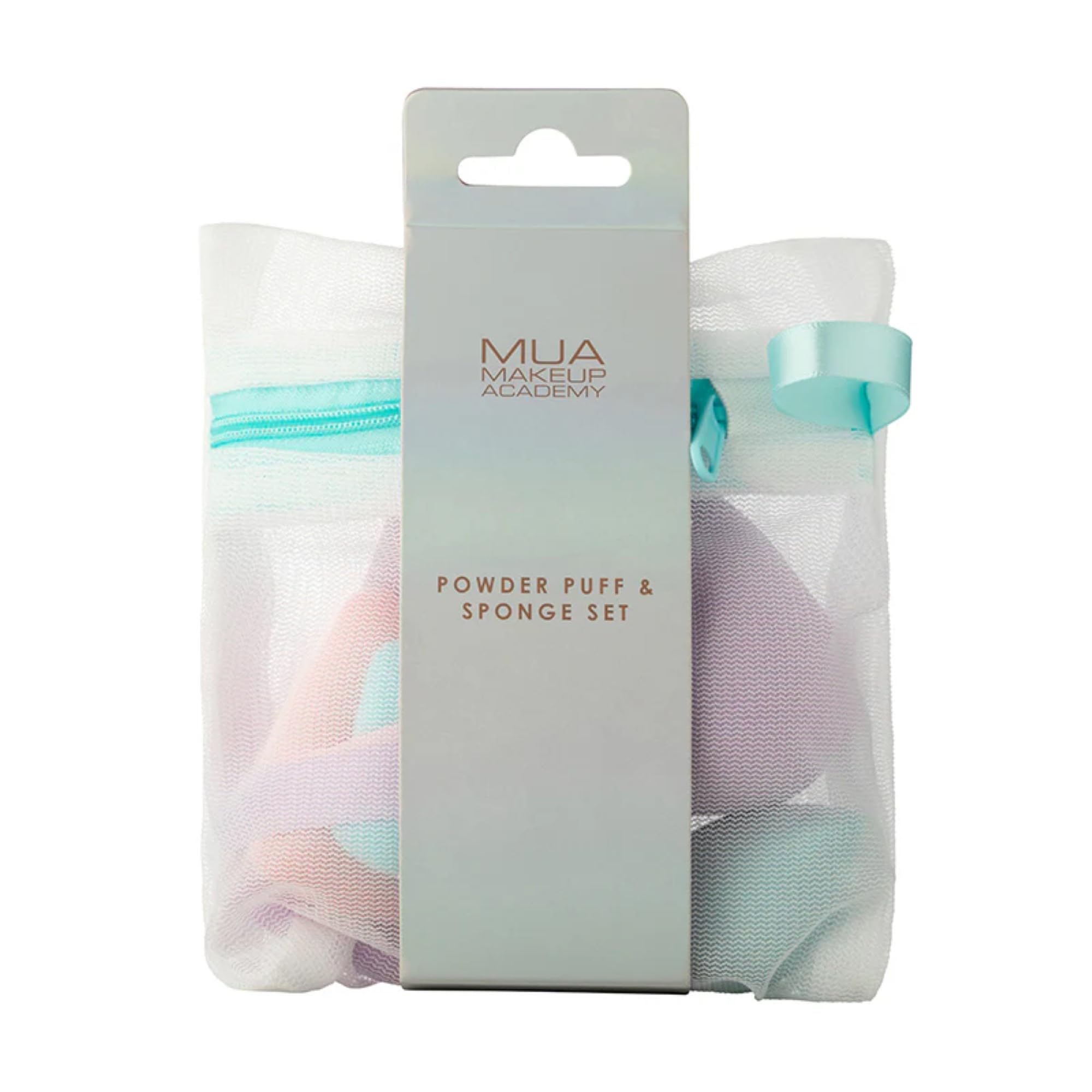 MUA Makeup Academy 6-Piece Powder Puff & Makeup Sponge Set with Reusable Wash Bag - Vegan & Cruelty Free (Pack of 1)